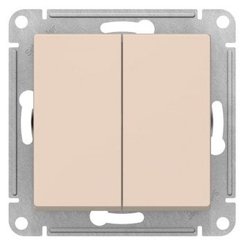 Переключатель Schneider Electric AtlasDesign 2-клавишный сх.6, 10АХ, бежевый механизм - Электрика, НВА - Выключатели и розетки - Выключатели - магазин электрооборудования amperomvolt.ru