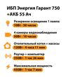 ИБП для котла Энергия Гарант 750 + Аккумулятор 55 Ач 12 В (450Вт - 67мин) - ИБП и АКБ - ИБП для котлов - магазин электрооборудования amperomvolt.ru